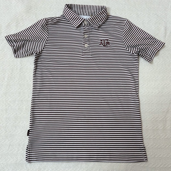 Garb Texas A&M Boys Polo - sz 5-6, sz S - striped, comfy - Picture 3 of 9